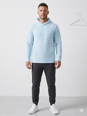 Lululemon At Ease Hoodie Men’s Size XS Light Blue Textured
